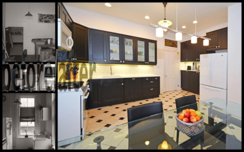 Kitchen before/after