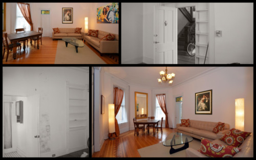 Living room before/after